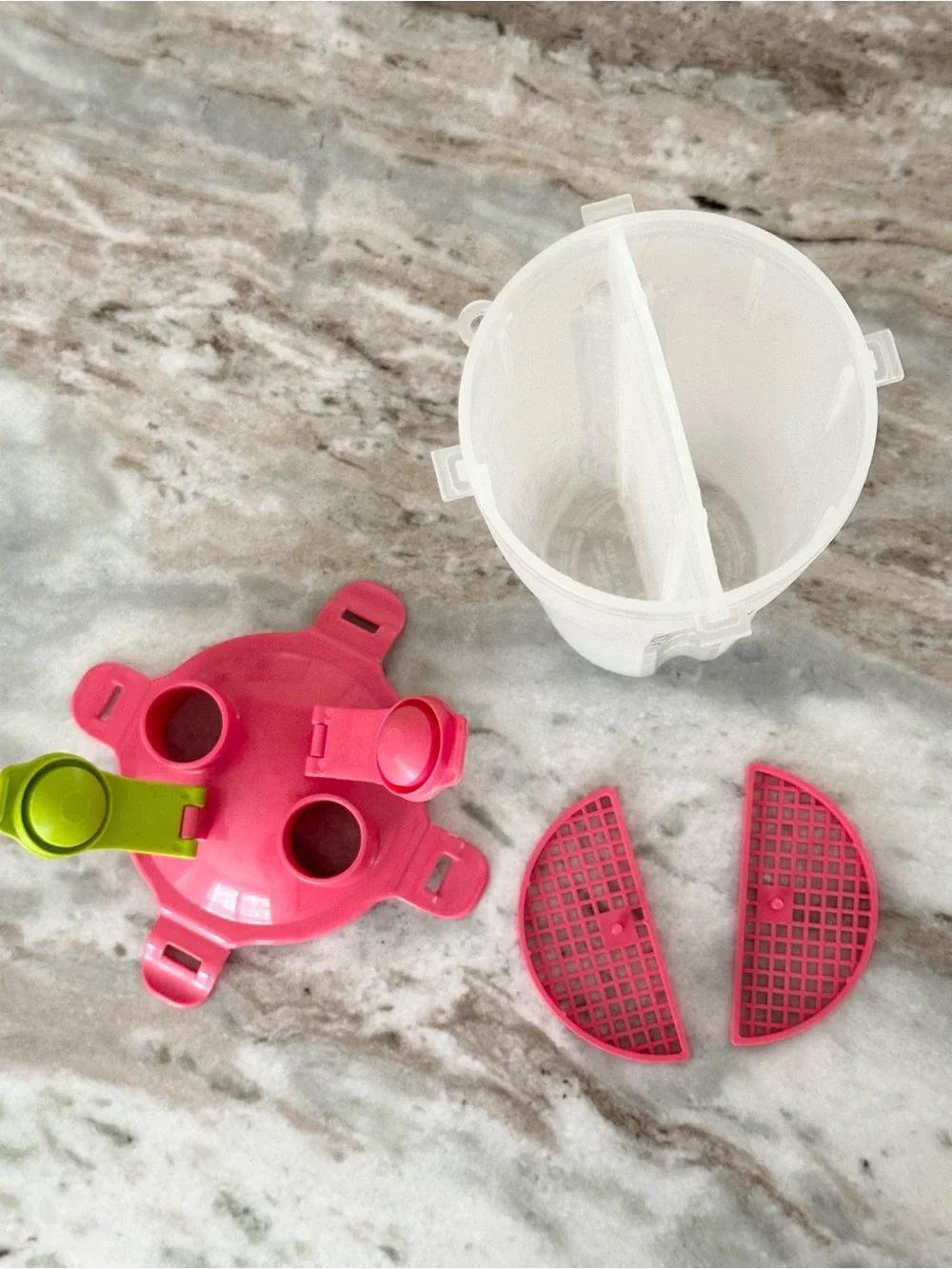 Hydra Cup Dual Shaker Made In USA Pink and Lime Dual Compartment Travel Bottle